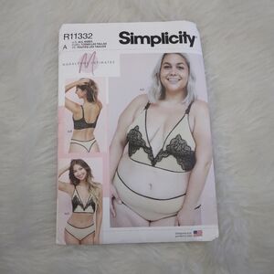 SIMPLICITY R11332 Sz XS-4XL Bralette, panties, and thong designed by Madalynne